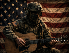 Portrait, American Flag